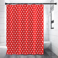 Red And White Star Pattern Print Shower Curtain