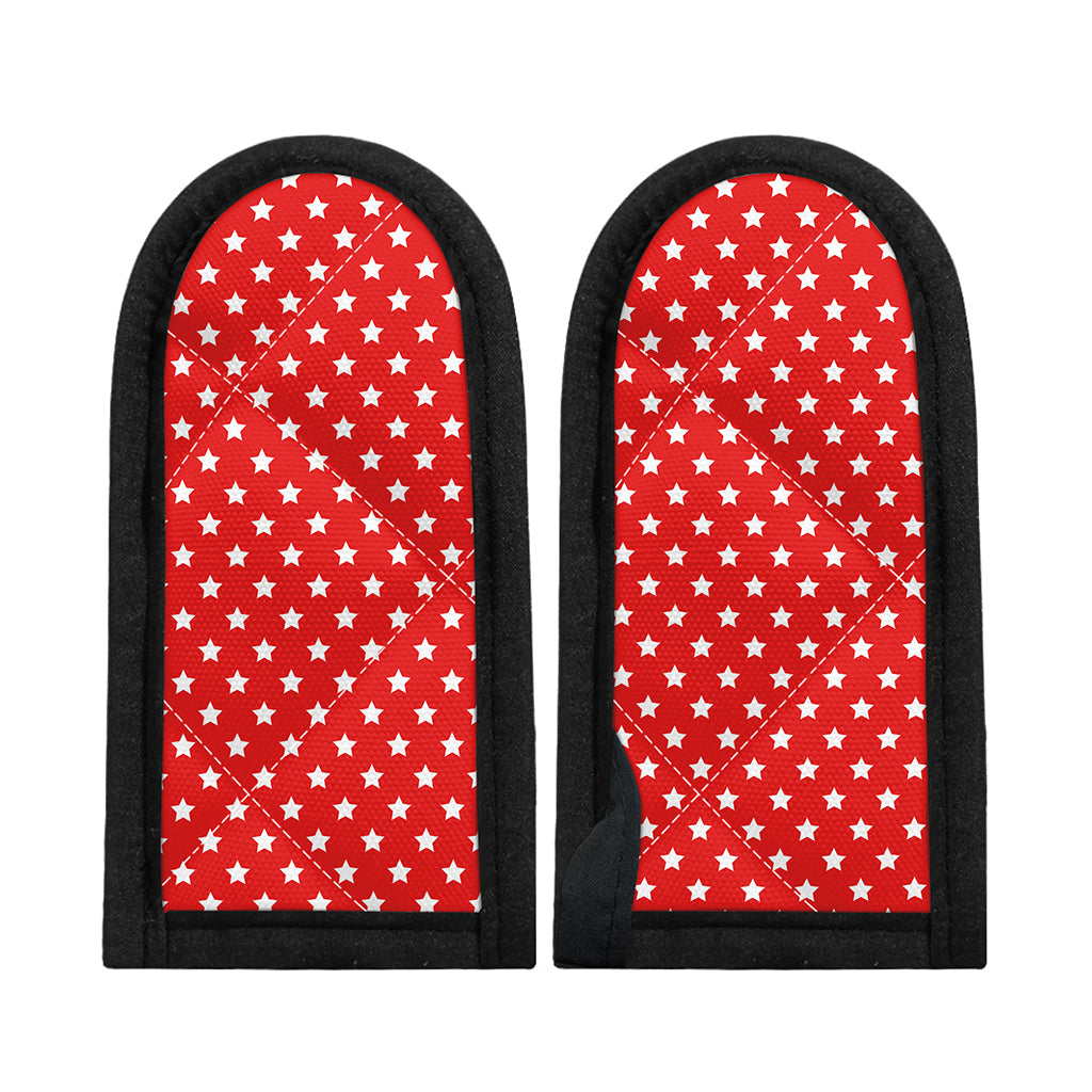 Red And White Star Pattern Print Skillet Handle Cover