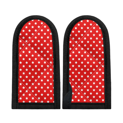 Red And White Star Pattern Print Skillet Handle Cover
