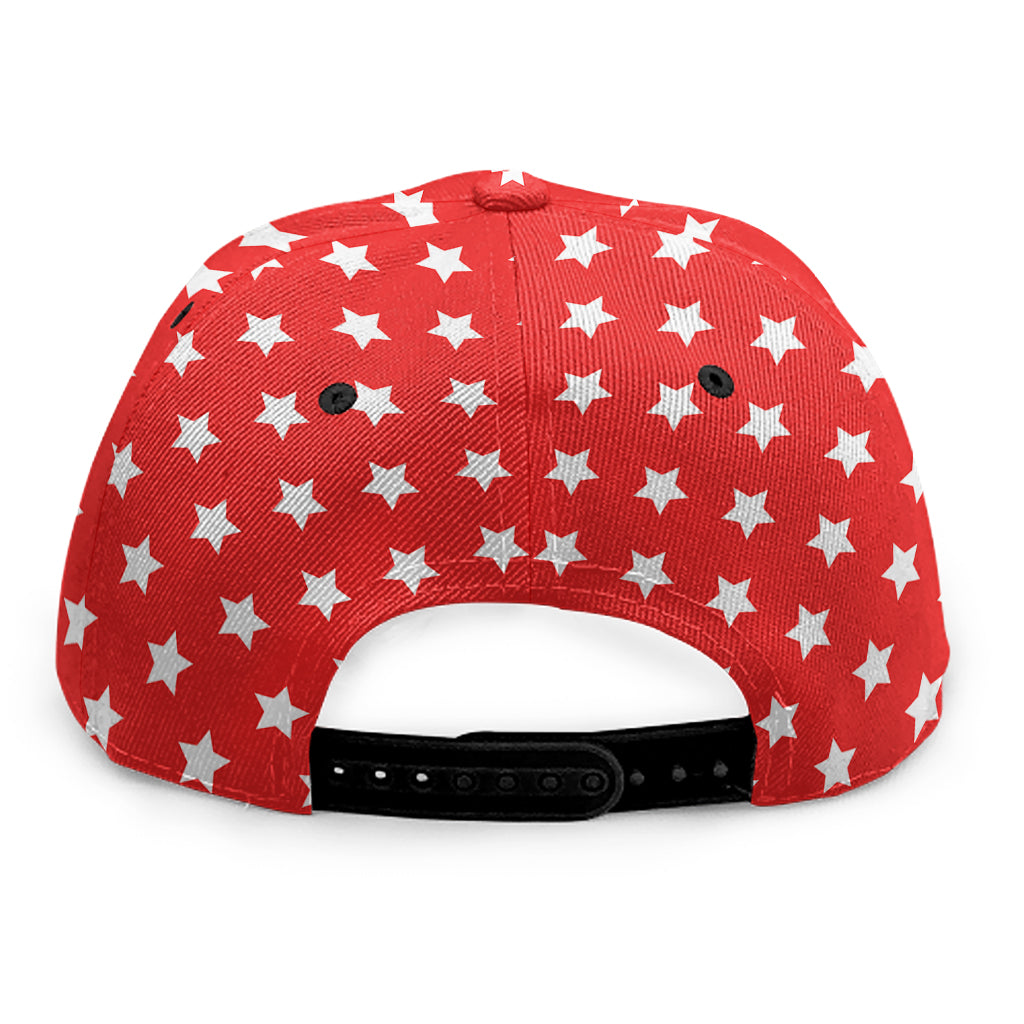 Red And White Star Pattern Print Snapback Cap