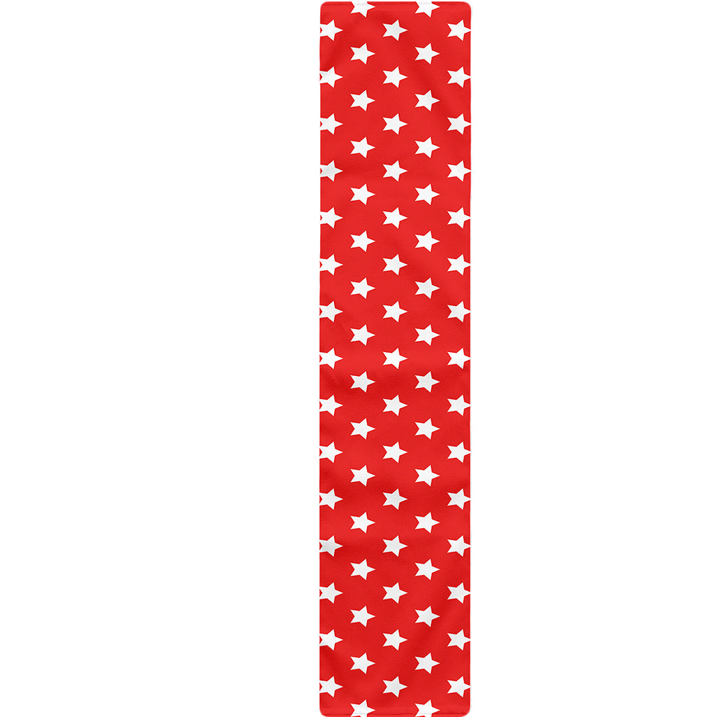 Red And White Star Pattern Print Table Runner