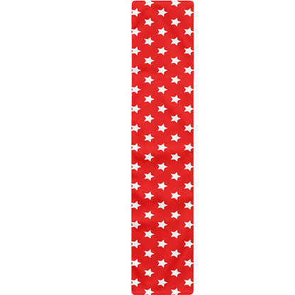 Red And White Star Pattern Print Table Runner