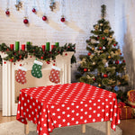 Red And White Star Pattern Print Tablecloth