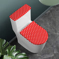 Red And White Star Pattern Print Toilet Lid And Tank Cover Set