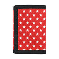 Red And White Star Pattern Print Trifold Wallet