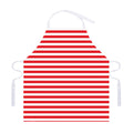Red And White Striped Pattern Print Adjustable Apron