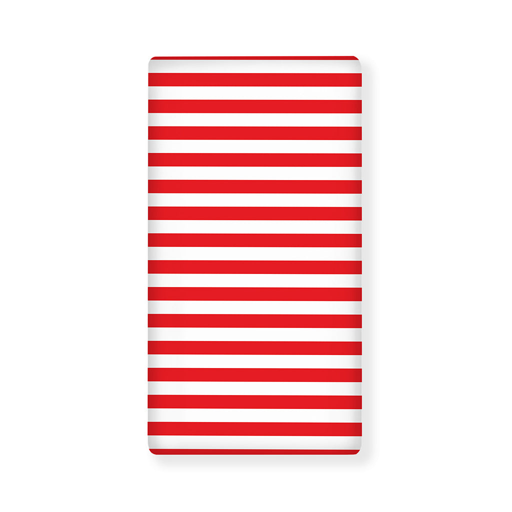 Red And White Striped Pattern Print Baby Crib Sheet