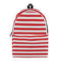 Red And White Striped Pattern Print School Backpack