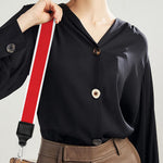 Red And White Striped Pattern Print Bag Strap