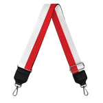 Red And White Striped Pattern Print Bag Strap