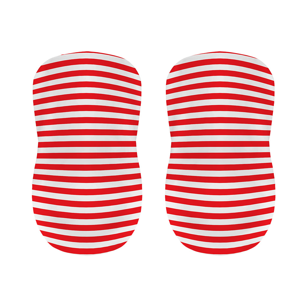 Red And White Striped Pattern Print Bar Stool Covers