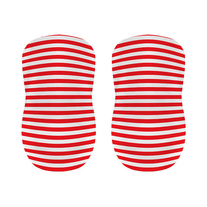 Red And White Striped Pattern Print Bar Stool Covers