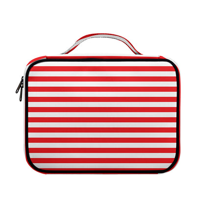 Red And White Striped Pattern Print Briefcase Bible Bag