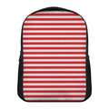 Red And White Striped Pattern Print Casual Backpack