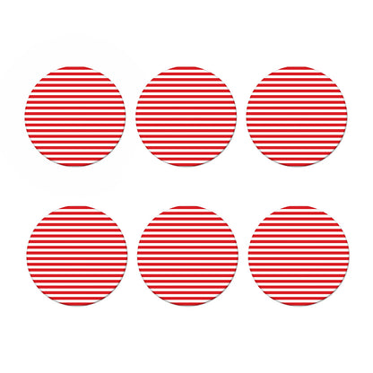 Red And White Striped Pattern Print Coaster Set