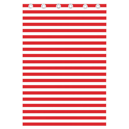 Red And White Striped Pattern Print Curtain