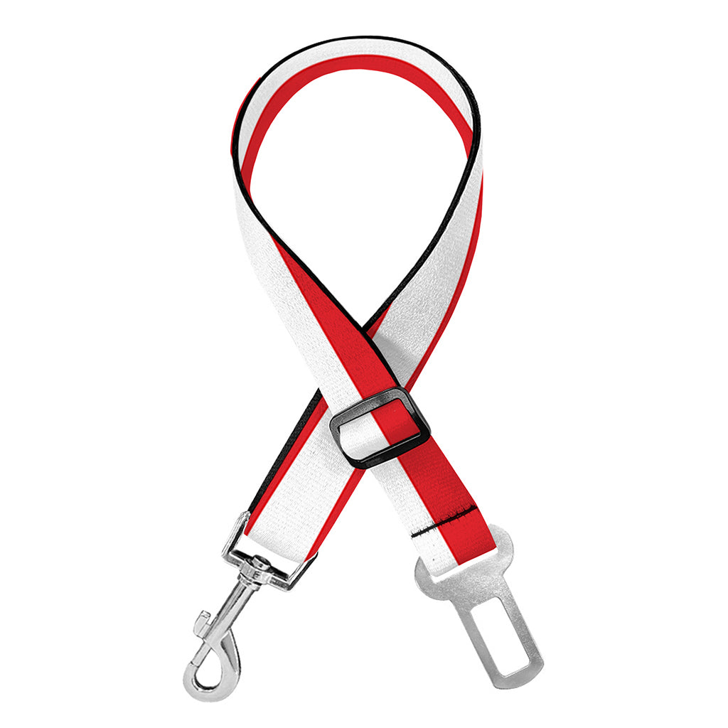 Red And White Striped Pattern Print Dog Seat Belt