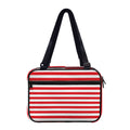 Red And White Striped Pattern Print Double Strap Bible Bag