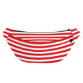 Red And White Striped Pattern Print Fanny Pack