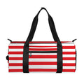 Red And White Striped Pattern Print Gym Bag