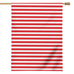 Red And White Striped Pattern Print House Flag