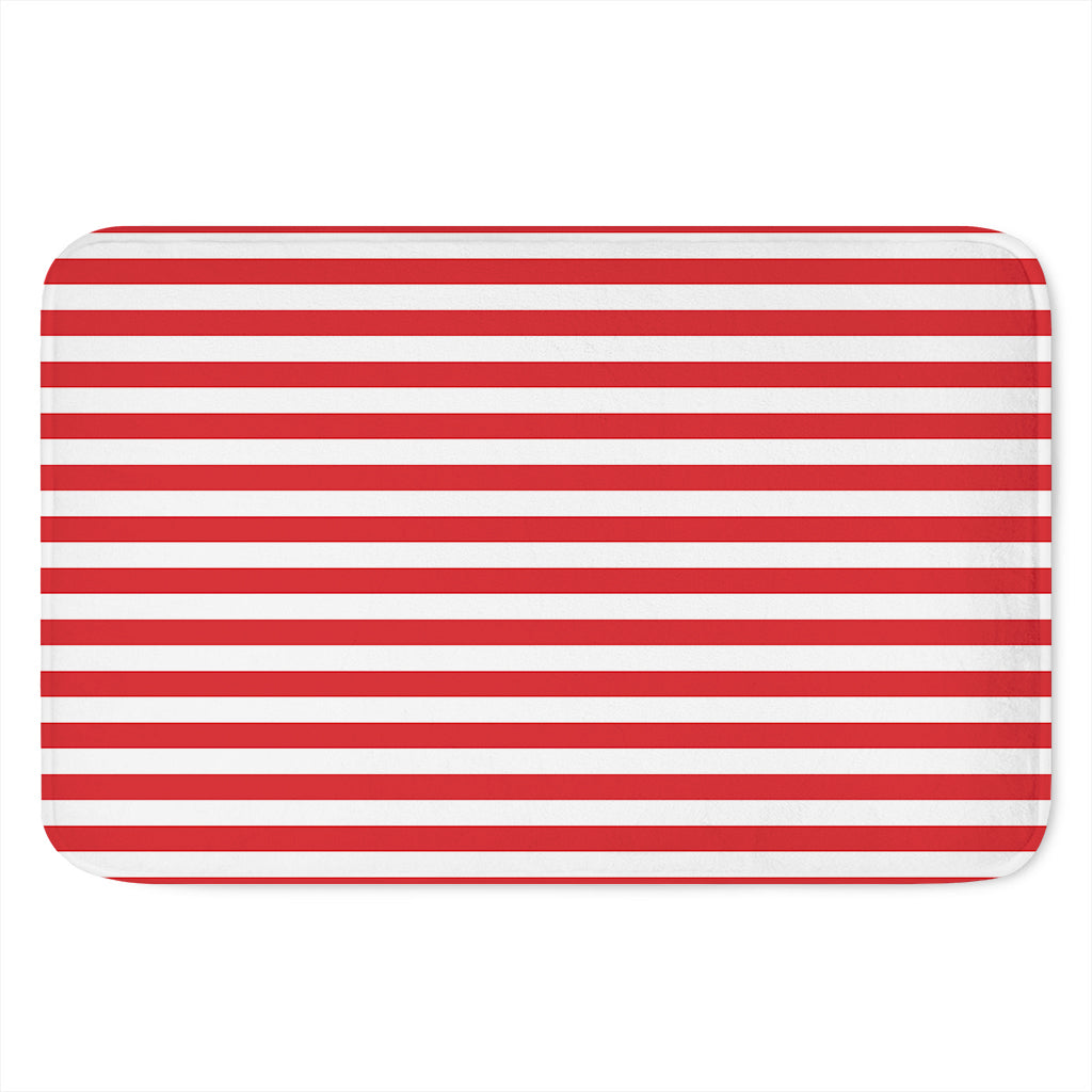 Red And White Striped Pattern Print Indoor Door Mat