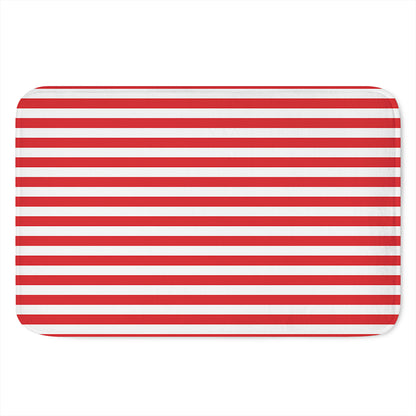 Red And White Striped Pattern Print Indoor Door Mat