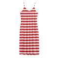 Red And White Striped Pattern Print Jersey Midi Cami Dress