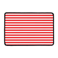 Red And White Striped Pattern Print Kitchen Mat