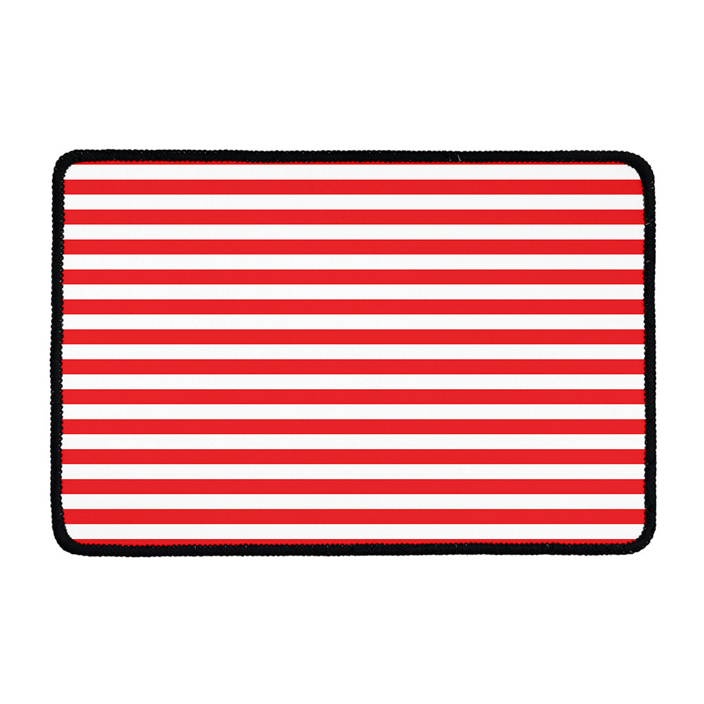 Red And White Striped Pattern Print Kitchen Mat