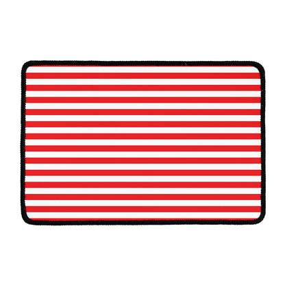 Red And White Striped Pattern Print Kitchen Mat
