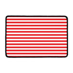 Red And White Striped Pattern Print Kitchen Mat