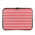 Red And White Striped Pattern Print Laptop Sleeve