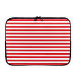 Red And White Striped Pattern Print Laptop Sleeve