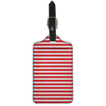 Red And White Striped Pattern Print Luggage Tag