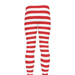 Red And White Striped Pattern Print Men's leggings