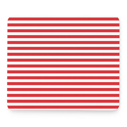 Red And White Striped Pattern Print Mouse Pad