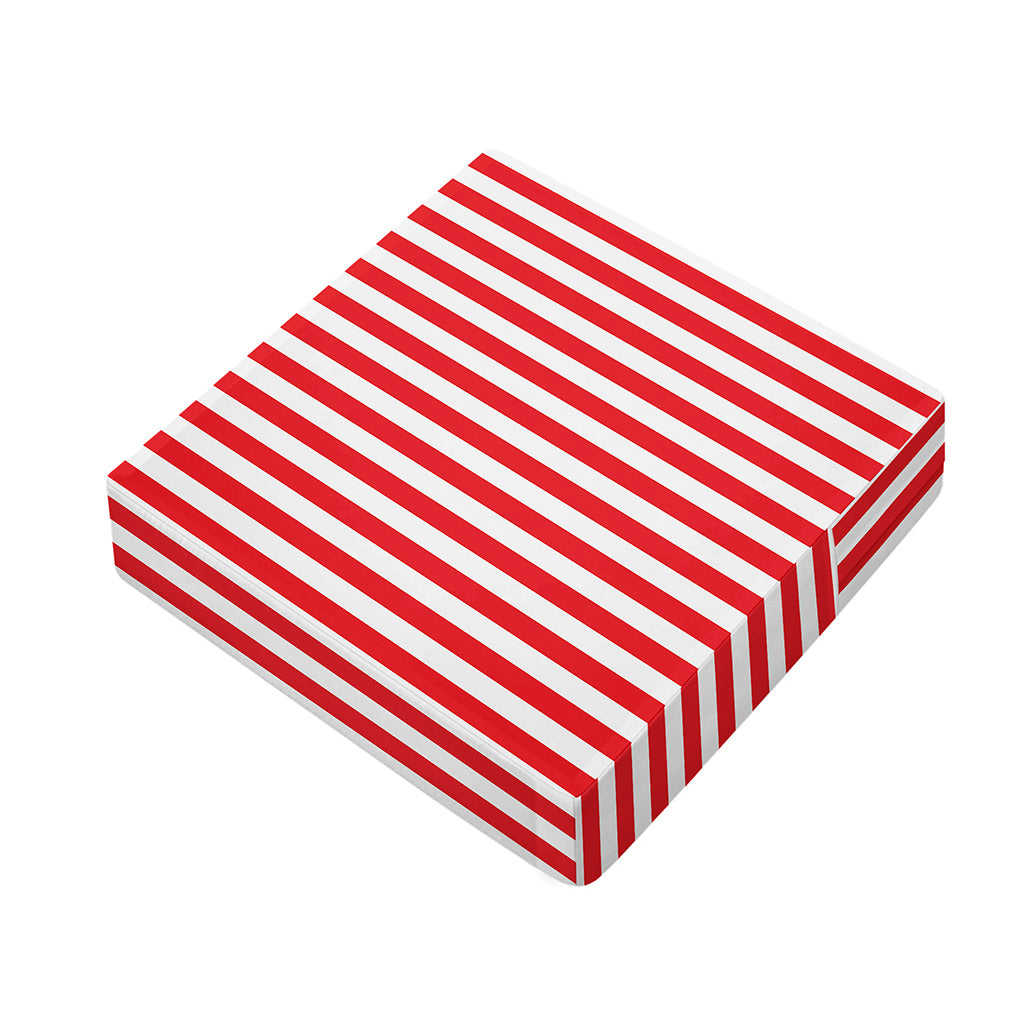 Red And White Striped Pattern Print Outdoor Seat Cushion Cover