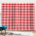 Red And White Striped Pattern Print Pencil Pleat Curtains