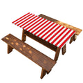 Red And White Striped Pattern Print Picnic Table Cover