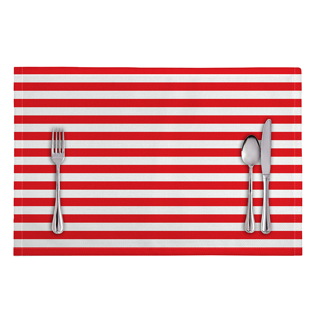Red And White Striped Pattern Print Placemat