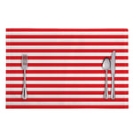 Red And White Striped Pattern Print Placemat