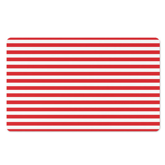 Red And White Striped Pattern Print Polyester Doormat