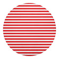Red And White Striped Pattern Print Round Blanket