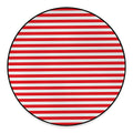 Red And White Striped Pattern Print Round Floor Mat