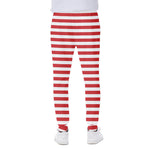 Red And White Striped Pattern Print Scuba Joggers