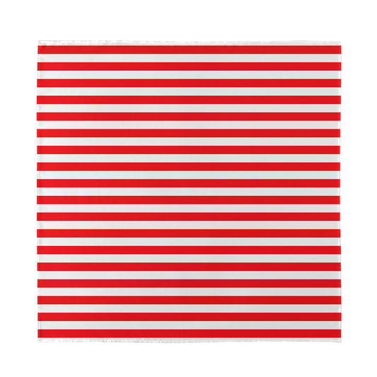 Red And White Striped Pattern Print Silk Bandana
