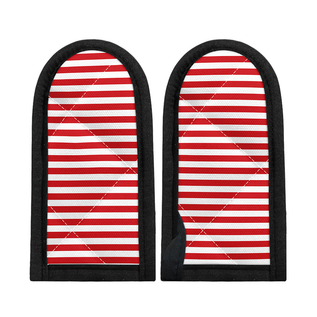 Red And White Striped Pattern Print Skillet Handle Cover