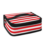 Red And White Striped Pattern Print Small Lunch Bag