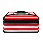 Red And White Striped Pattern Print Small Lunch Bag